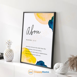 Daniel 12:3 Wall Art Above Bible Verse Scripture Quote Prints | Christian Bible Wall Art Poster Home Art Office Decor -P978