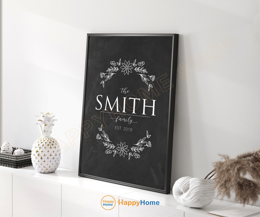 Personalized Family Name Sign Custom Last Name Print Personalized ...