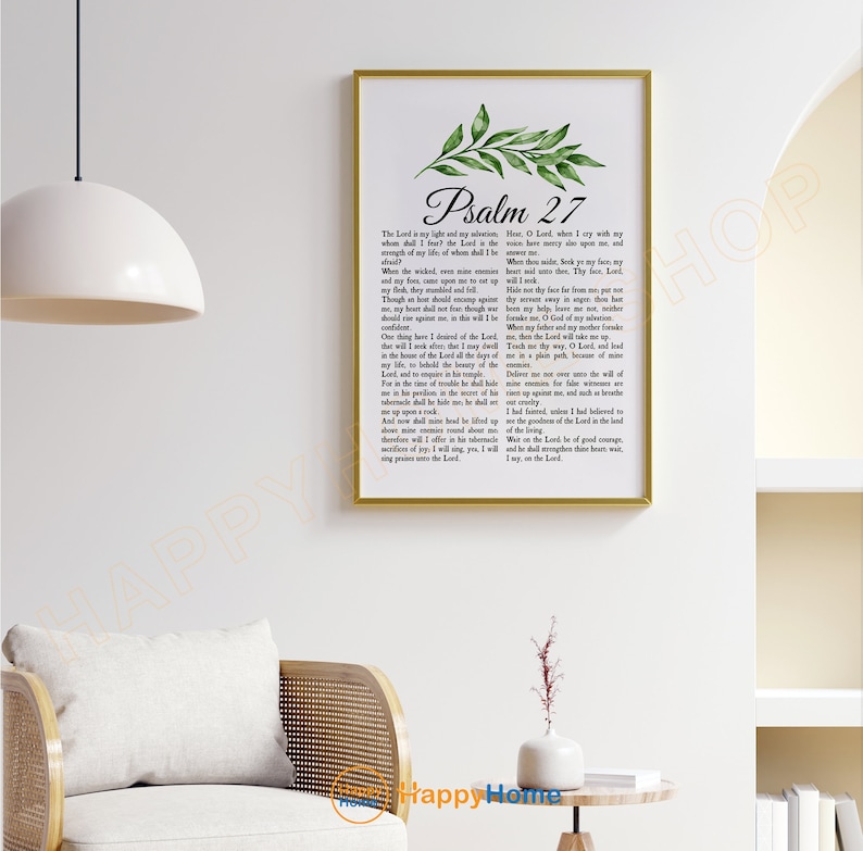 Psalm 27 Bible Verse Wall Art the Lord is My Light Scripture Quote ...