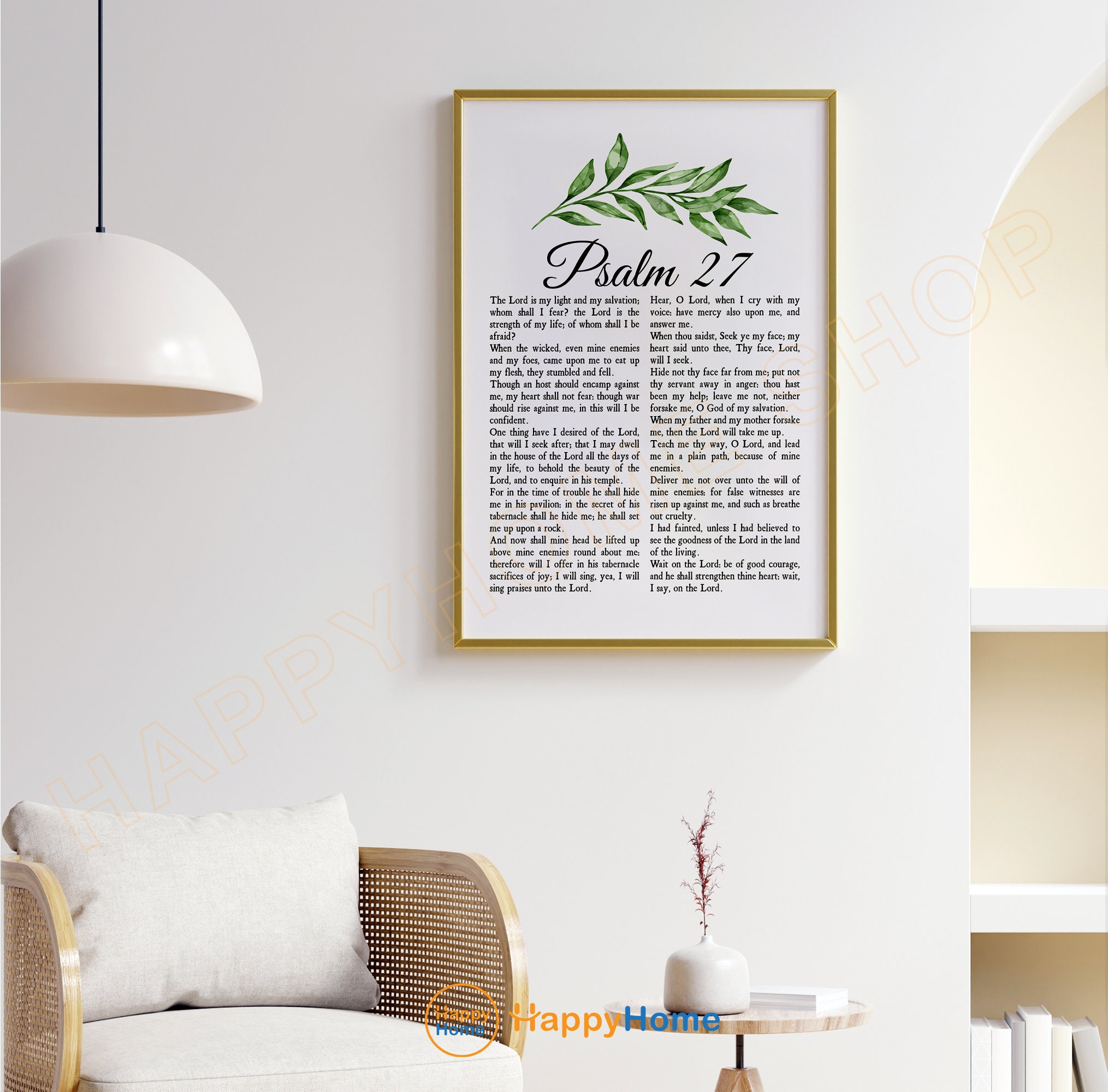 Psalm 27 Bible Verse Wall Art the Lord is My Light Scripture Quote ...