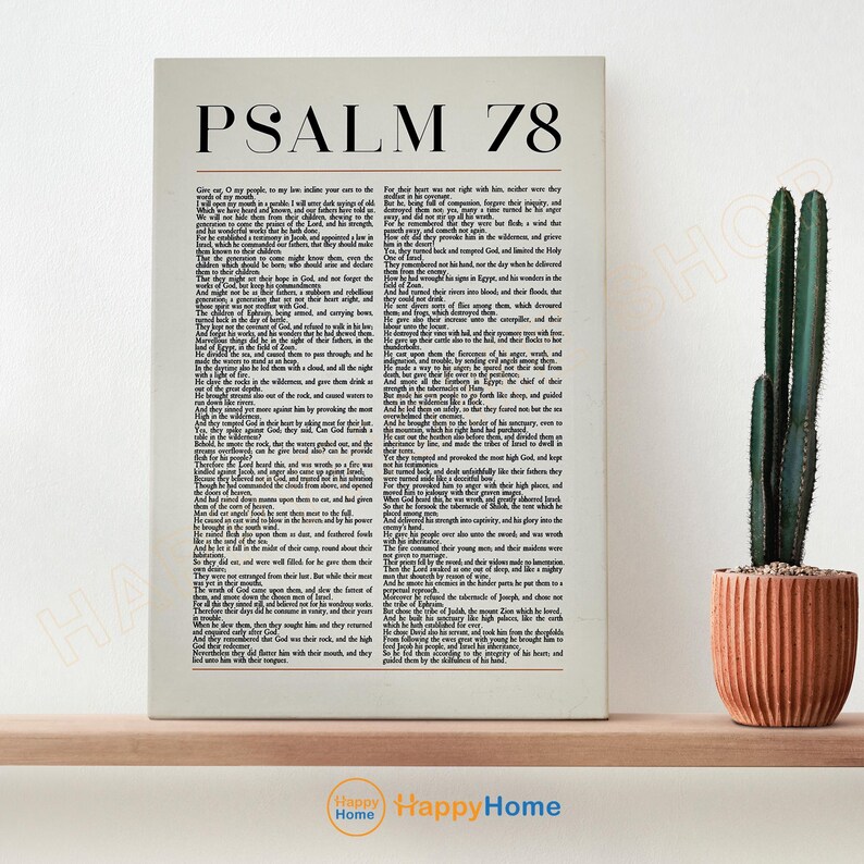 Ps 78 Psalm 78 KJV Bible Verse Wall Art He Who Dwells in the Shelter ...