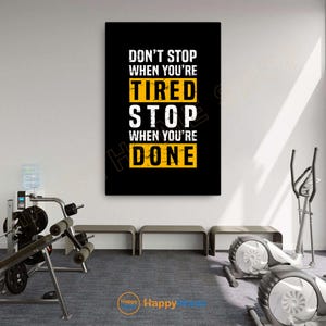 Gym Quote Wall Art Don&#39;t Stop When You&#39;re Tired Room Decor Gym Poster Fitness Sign Prints Art Gym Motivational Quotes Decor Modern Art -PC21