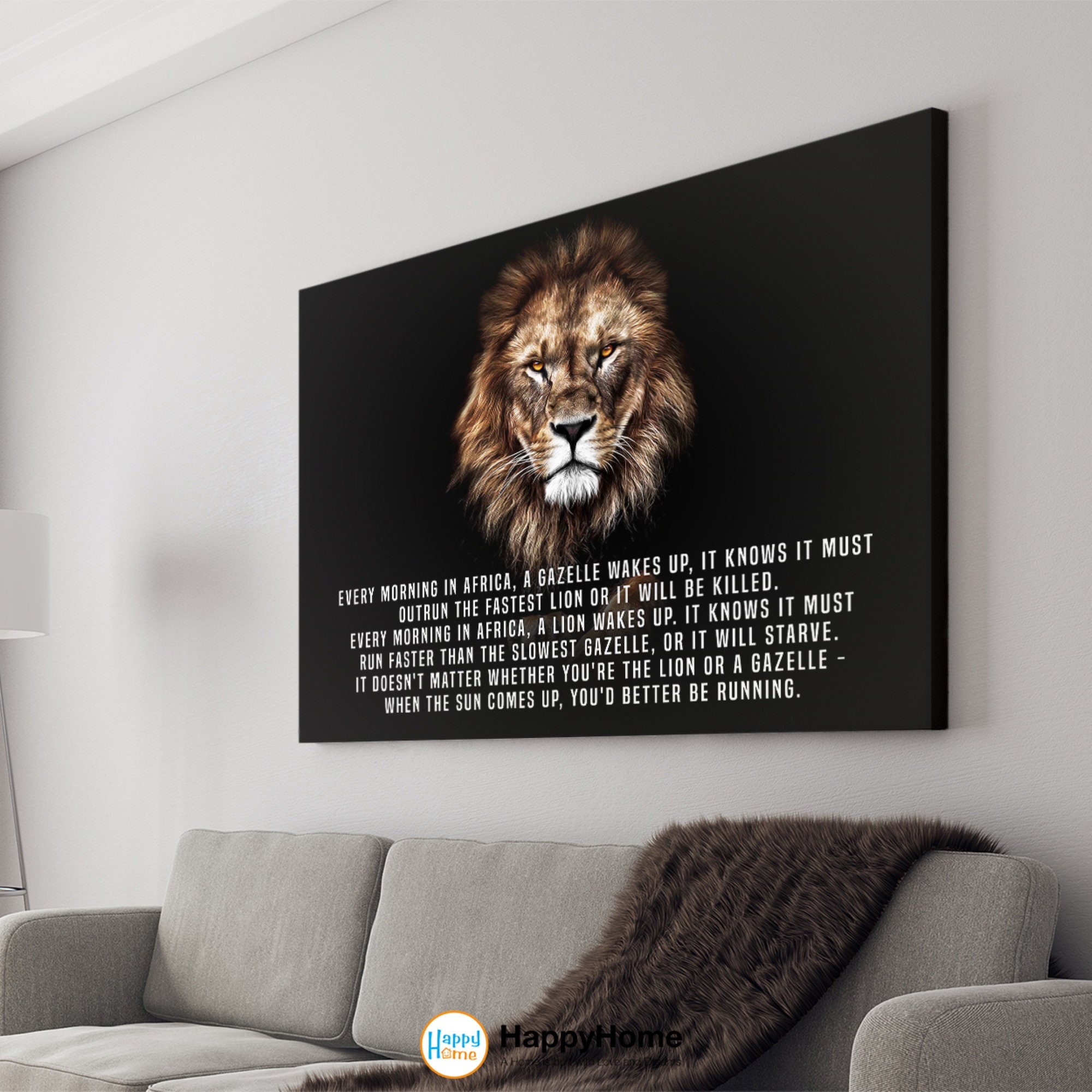 Lion Wall Art Motivational Inspirational Quotes Gazelle and Etsy