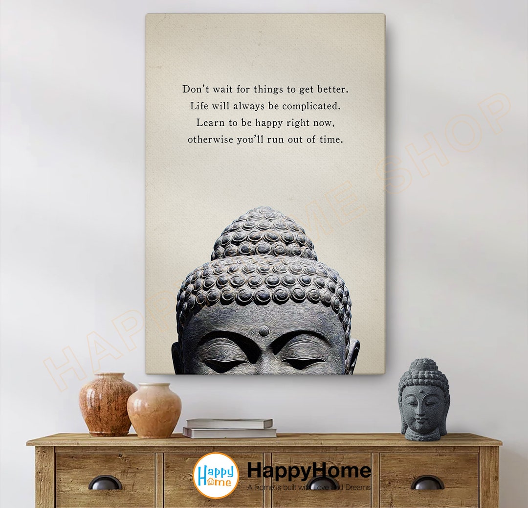 Buddha Wall Art Don't Wait Motivational Mindfulness Quote Print ...