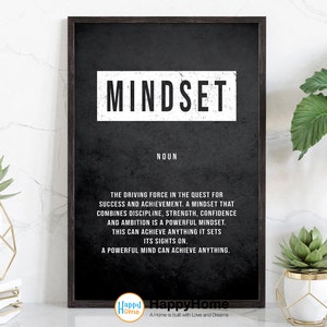 Mindset Wall Art Motivational Wall Art Poster | Inspirational Wall Art Entrepreneur Quotes Poster Home Art Office Decor Modern Canvas Art