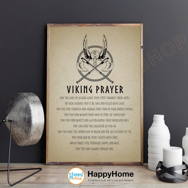 Viking Prayer Wall Art - Etsy