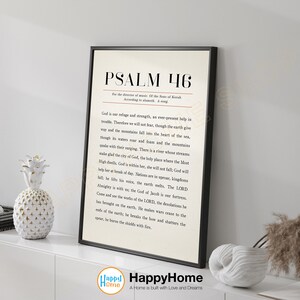 Psalm 46 Wall Art For the Director of Music Bible Verse Print Scripture Art | Christian Bible Art Poster Home Art Decor -P803