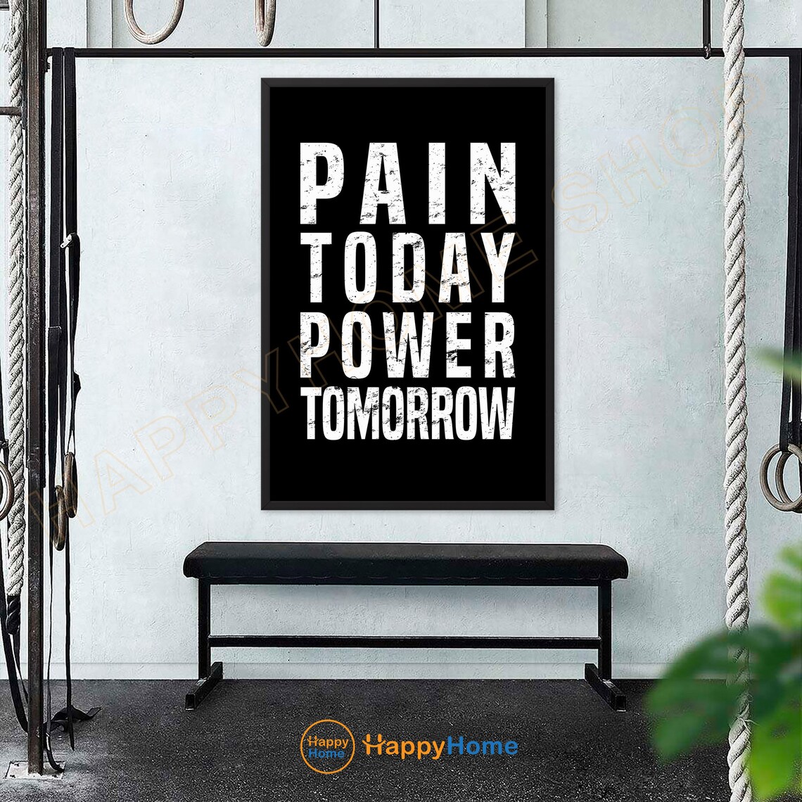 Pain Today Power Tomorrow Wall Art Workout Room Decor Gym Poster ...