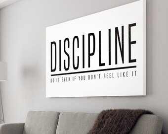 Discipline Definition Wall Art | Inspirational Wall Art Entrepreneur Motivational Quotes Poster Art Office Decor Modern Canvas Art -PA39