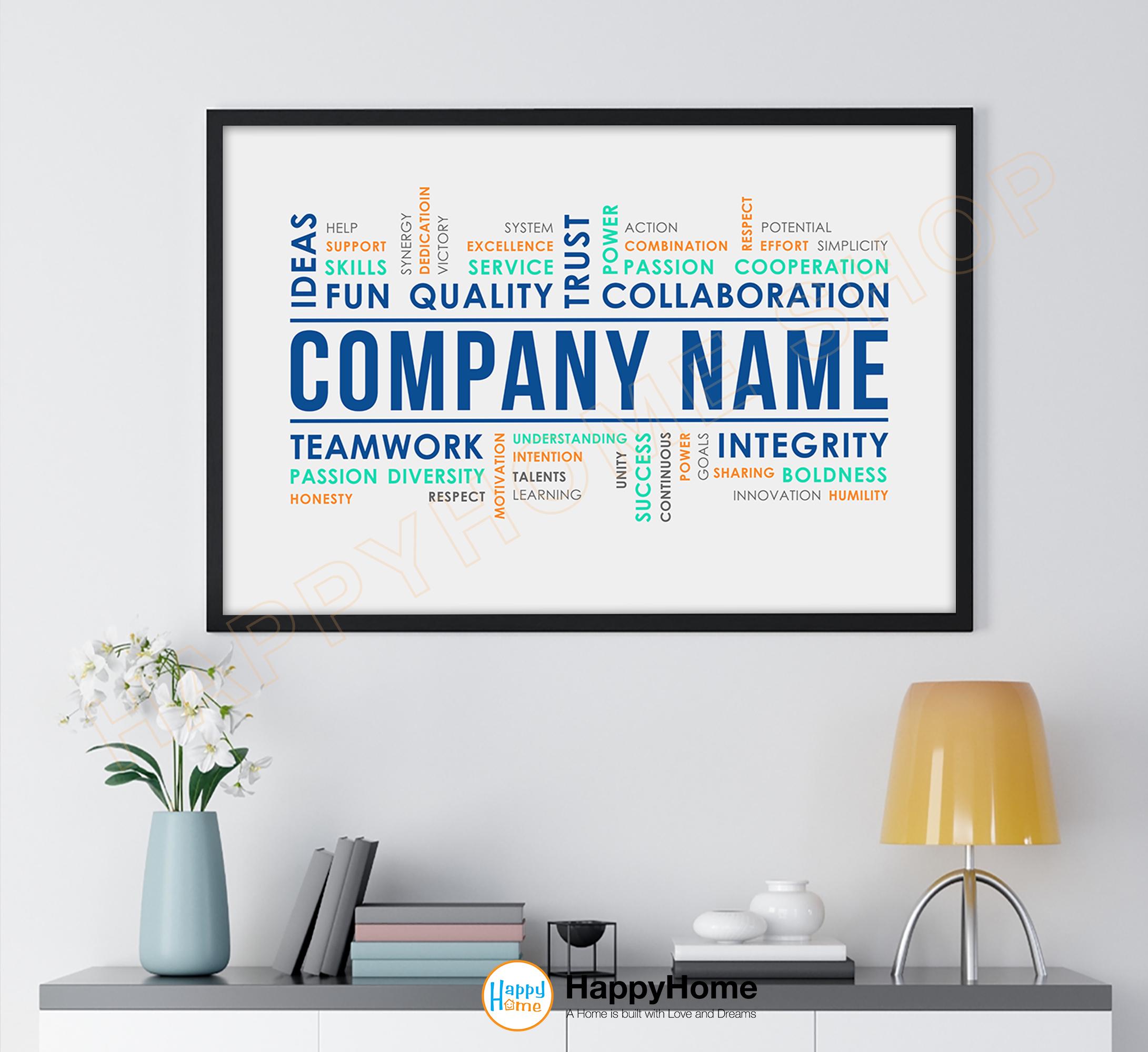 Jvalues Sign Personalized Company Values Wall Art Business Core Values Sign ...