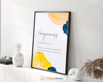 Ephesians 4:32 Forgivene Bible Verse Scripture Quote Prints | Christian Bible Wall Art Poster Home Art Office Decor -P985