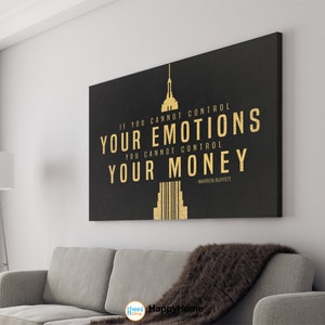 Warren Buffett Wall Art Control Your Emotions Control Your Money | Warren Buffett Quote Art Investing Quote Trading Poster Office Decor