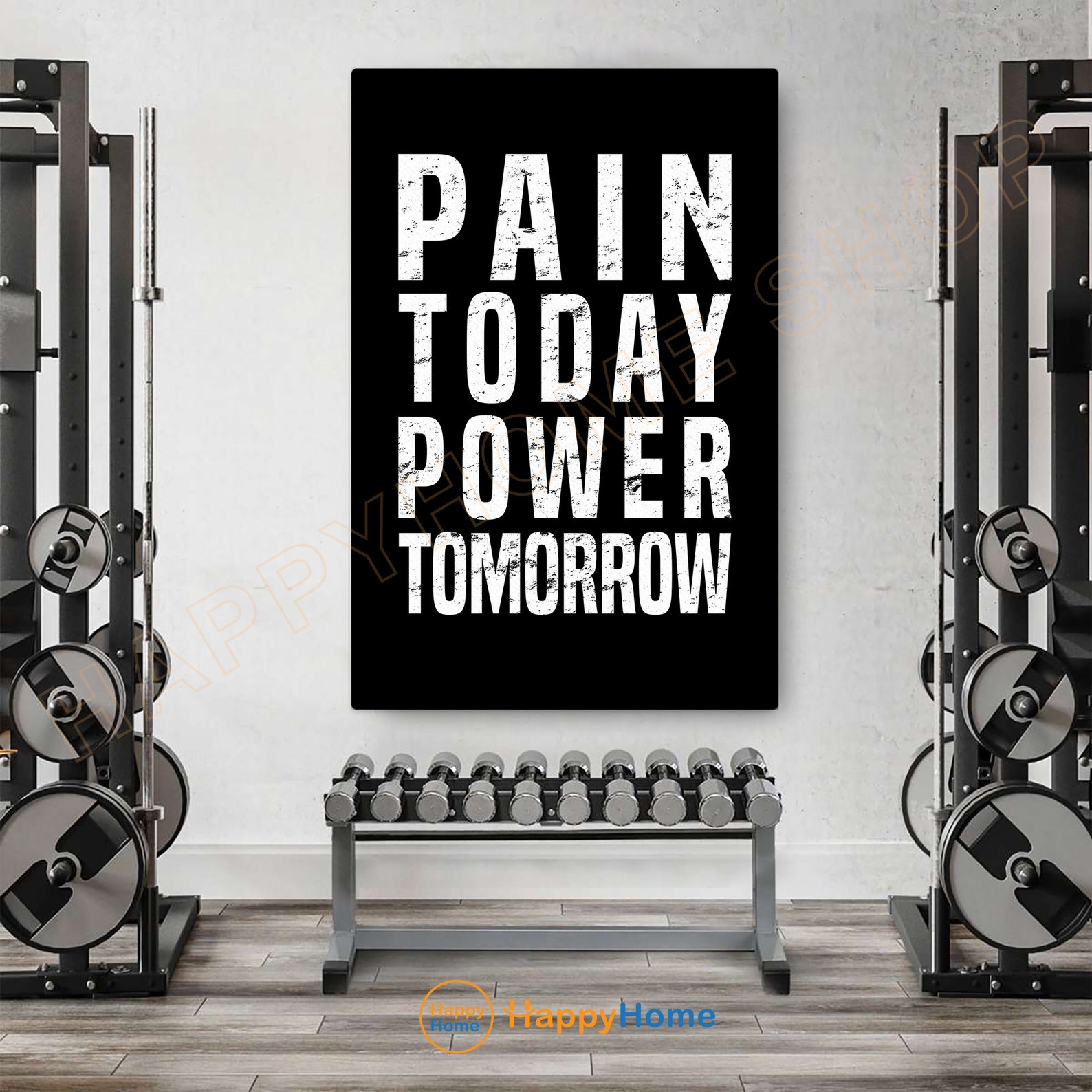 Pain Today Power Tomorrow Wall Art Workout Room Decor Gym Poster ...