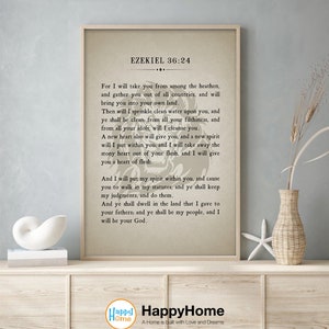 Ezekiel 36:24 Wall Art Bible Verses Poster Motivational Art Inspirational Wall Art Poster Home Art Decor Office Art Bible Wall Art