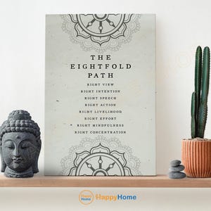 Buddhist The Eightfold Path Wall Art Spiritual Print Eightfold Path Definition Buddha Motivational Quotes Meditation Artwork Decor -PD59