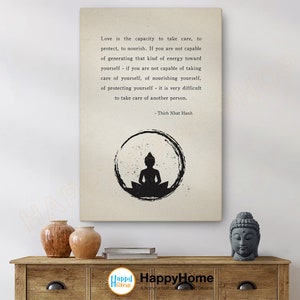 Thich Nhat Hanh Quote Wall Art Love Definition Motivational Quote Spiritual Wall Decor Meditation Artwork Home Decor -P676