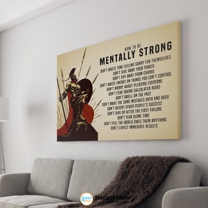 Warrior Wall Art How to Be Mentally Strong Motivational Quotes Inspirational Print Wall Decor | Motivational Home Art Office Decor Art -P732