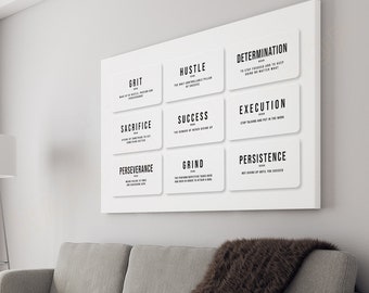 Arte mural de emprendedor, perseverancia, esfuerzo, éxito, rutina, definición, impresión motivacional, póster inspirador, decoración de oficina, arte moderno -PA12