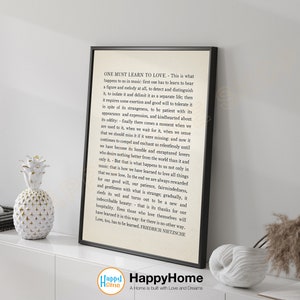 One Must Learn To Love Friedrich Nietzsche Quote Wall Art Literature Poster Motivational Quotes Inspirational Art Home Art Decor -P780