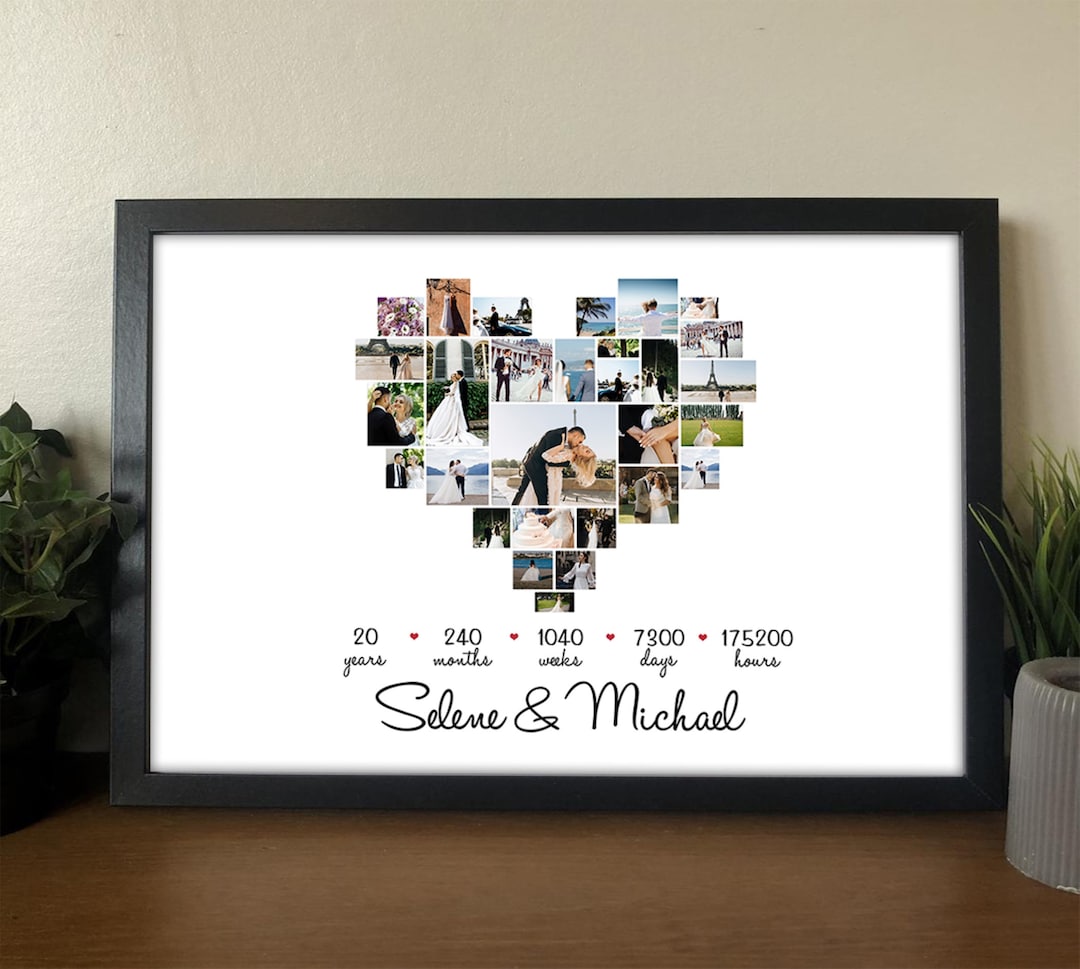 Personalized Anniversary Gift for Wife & Husband Custom Heart Photo ...
