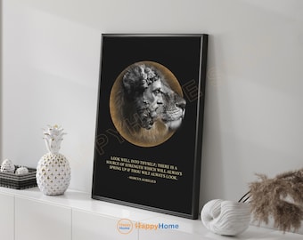 Marc Aurel Zitat Wandkunst Look Well In Thyself Stoizismus Motivationszitate Inspirierende Stoatik Philosophie Print Art Home Decor-PC66