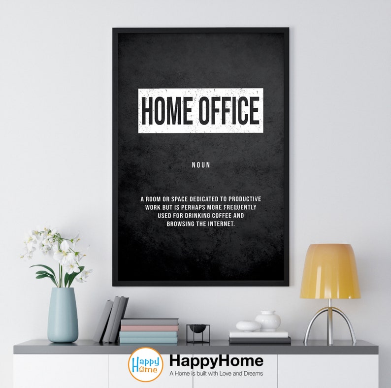 Home Office Definition Motivational Wall Art Inspirational Etsy