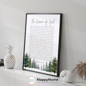 The Armor of God Ephesians 6:10-18 NIV Bible Verse Wall Art Scripture Quote Prints | Christian Bible Art Poster Home Art Office Decor -P656