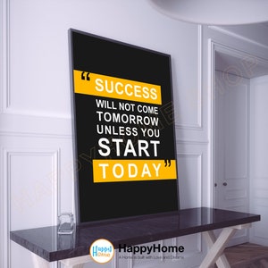 Erfolg Zitat Wandkunst | Inspirierende Wand Kunst Entrepreneur Motivationszitate Poster Art Büro Dekor Moderne Leinwand Kunst-PA40
