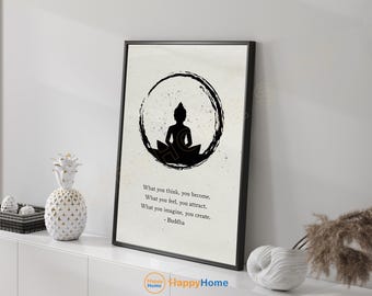 Buddha Quote Wall Art Mindfulness Meditation Print Inspirational Zen Decor Wabi-Sabi Print Decor -PG25