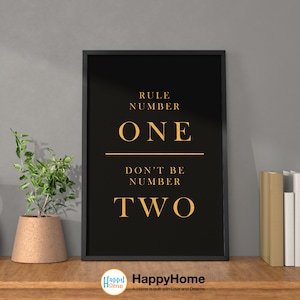 Rule Number One Poster Motivational Wall Art | Inspirational Wall Art Entrepreneur Quotes Poster Home Art Office Decor Modern Canvas Art