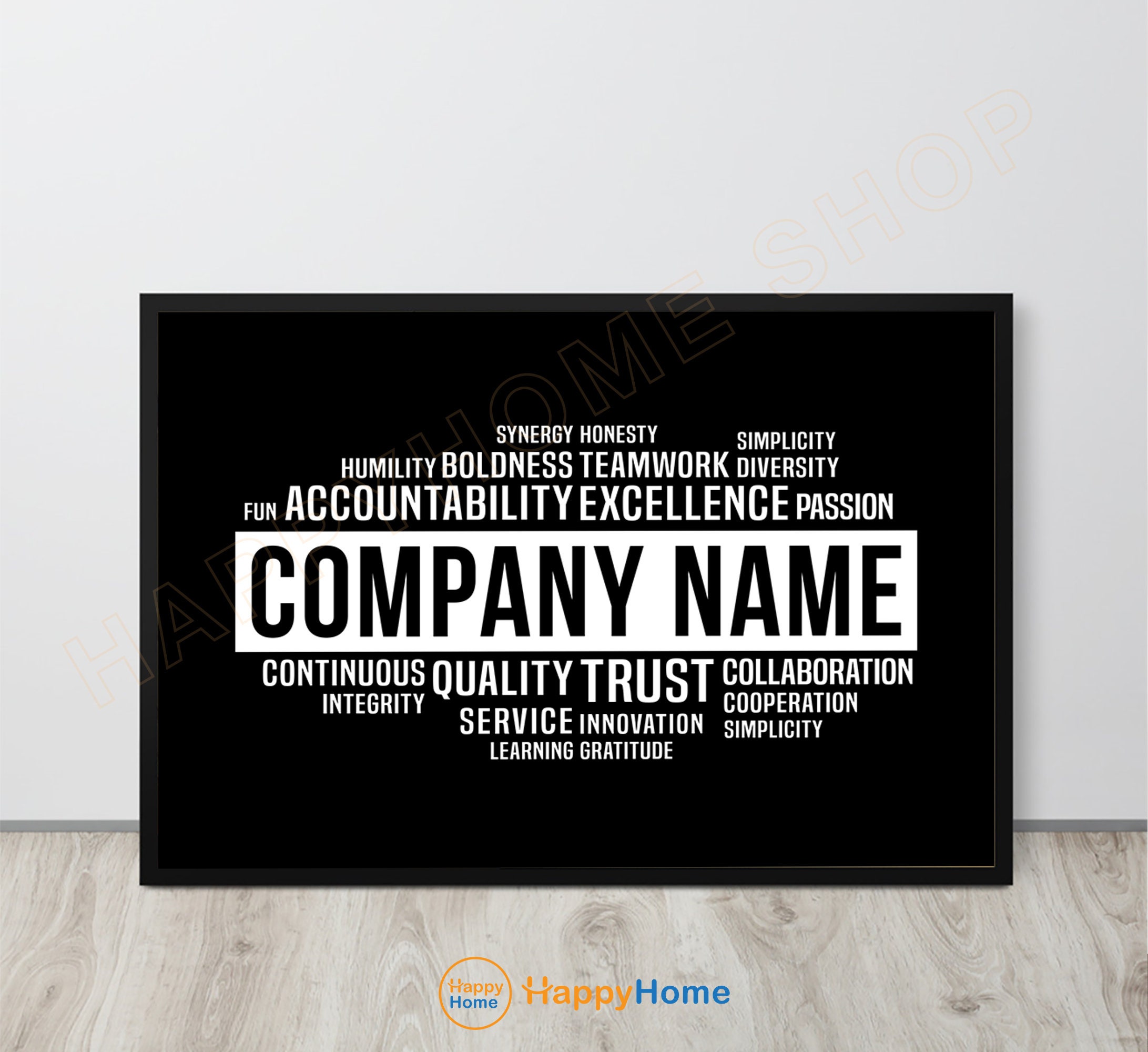 Personalized Company Core Values Wall Art Business Core Values Decor ...