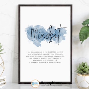 Mindset Definition Wandkunst Motivierende Wandkunst | Inspirational Poster Entrepreneur Bedeutung Zitate Home Art Büro Dekor Moderne Leinwandkunst