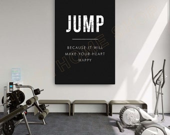 Gym Quote Wall Art Jump Exercise Workout Room Decor Gym Poster Fitness Prints Art Home Gym Motivational Quotes Decor -P935