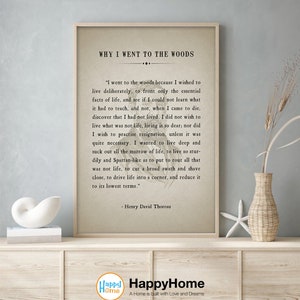 Henry David Thoreau Wandkunst Motivation Inspirierende Zitate Zitat Warum I Went to the Woods | Henry David Thoreau Motivationszitate Art