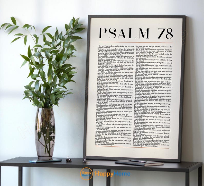 Ps 78 Psalm 78 KJV Bible Verse Wall Art He Who Dwells in the Shelter ...