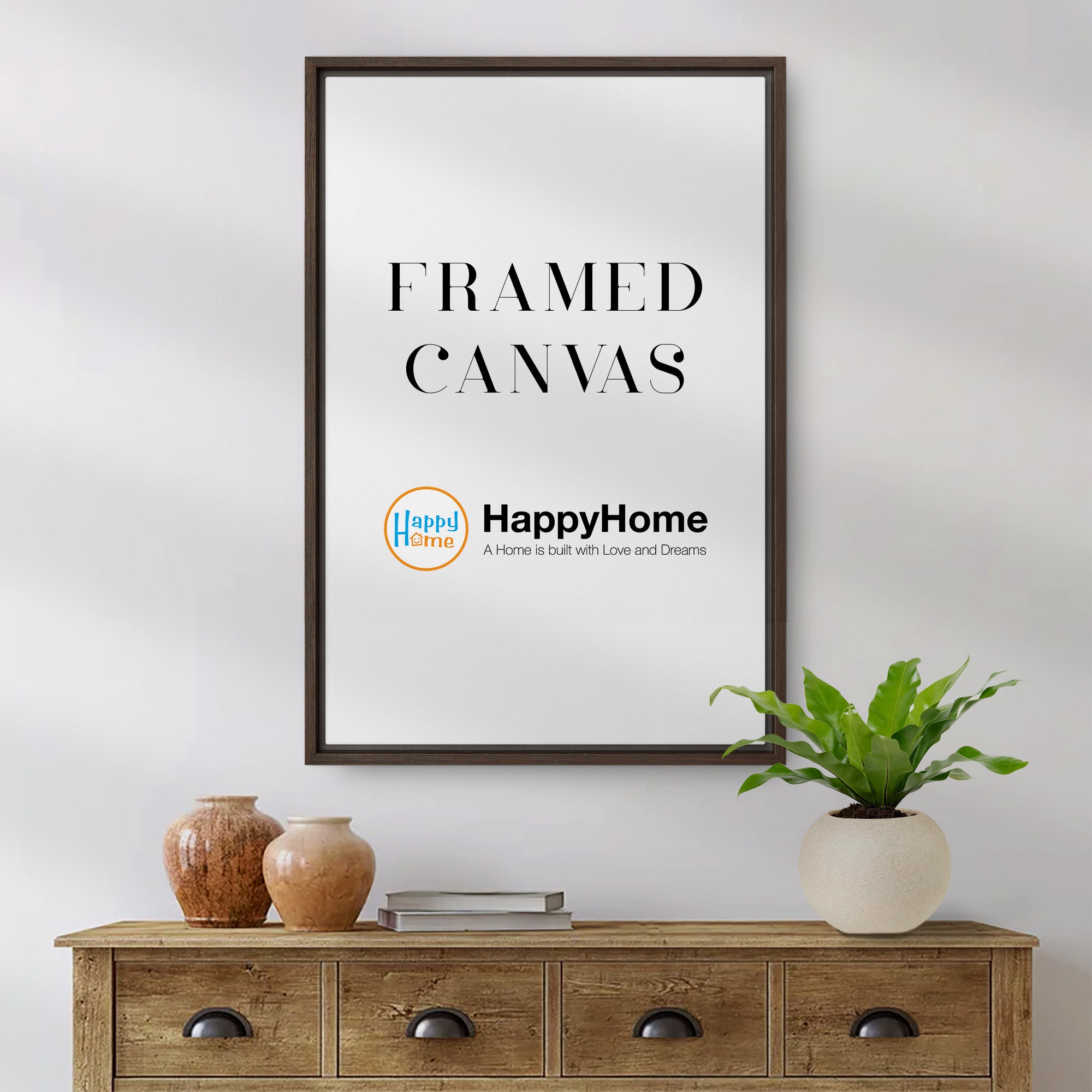 Arte de parede em tela personalizada com moldura | Loja HappyHome