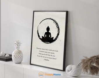 Buddha Quote Wall Art Mindfulness Meditation Print Inspirational Zen Decor Wabi-Sabi Print Decor -PG26