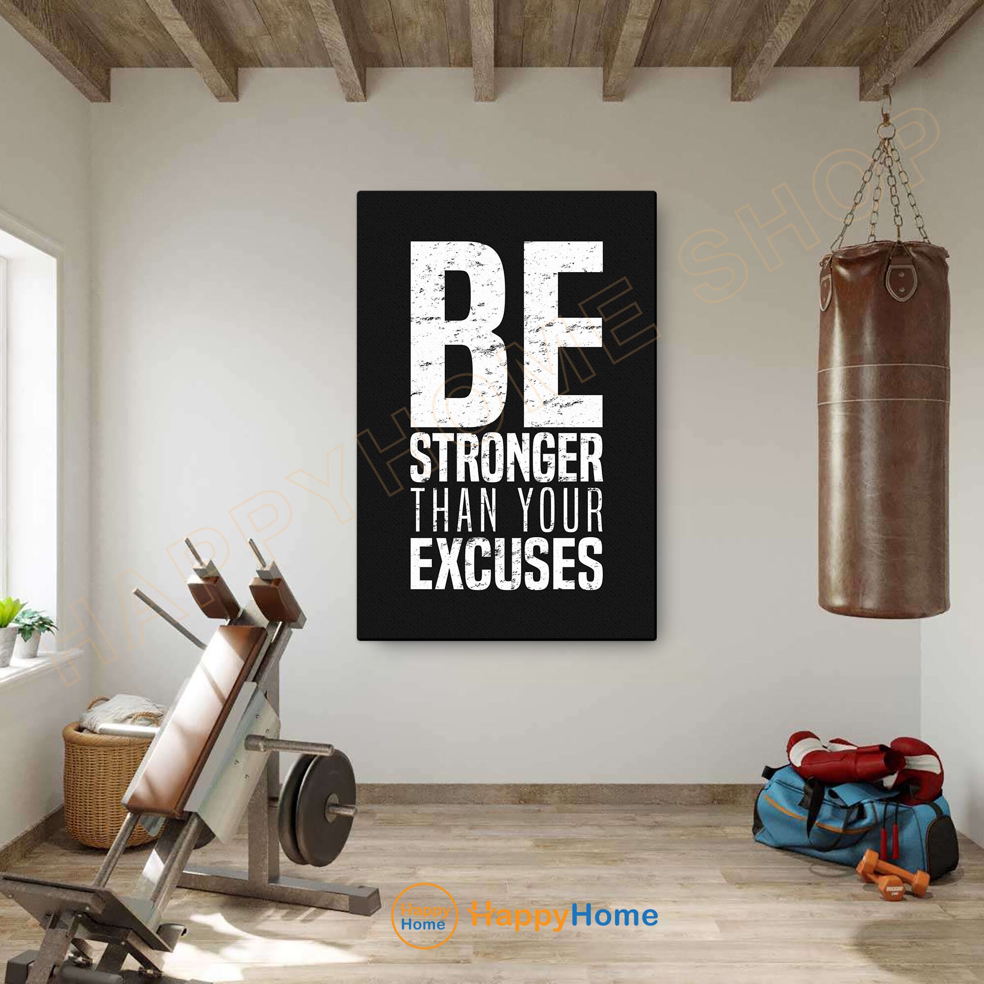 Gym Quote Wall Art Be Stronger Than Your Excuses Workout Room Decor Gym Poster Fitness Prints Art Home Gym Quotes Decor P939 Etsy