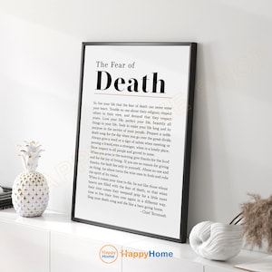 Chief Tecumseh Quote Wall Art The Fear of Death Motivational Quotes Inspirational Print Art Home Art Office Decor -PB55