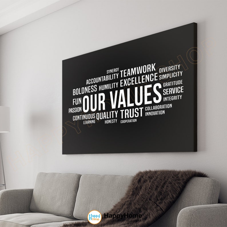 Our Values Wall Art Business Core Values Office Decor Entrepreneur