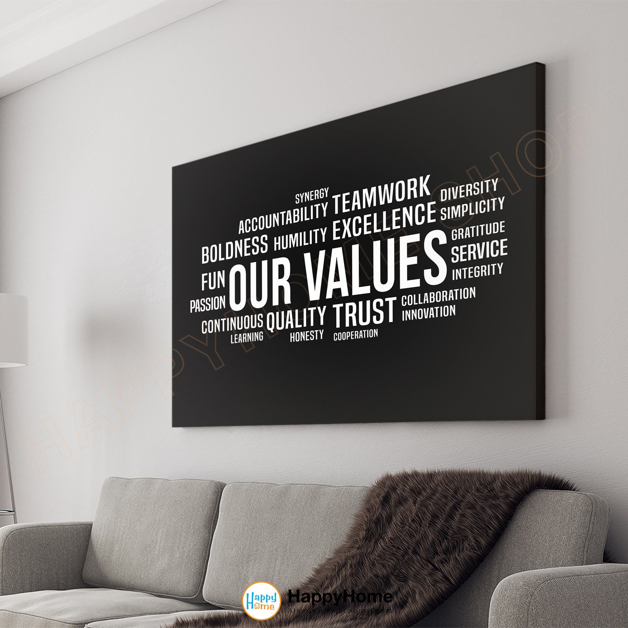 Our Values Wall Art Business Core Values Office Decor Etsy