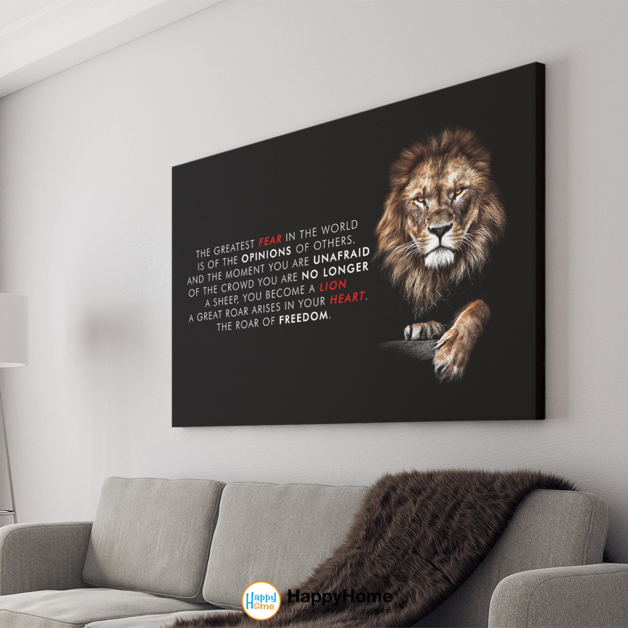 Lion Poster Motivational Inspiration Quotes Wall Art - You Become