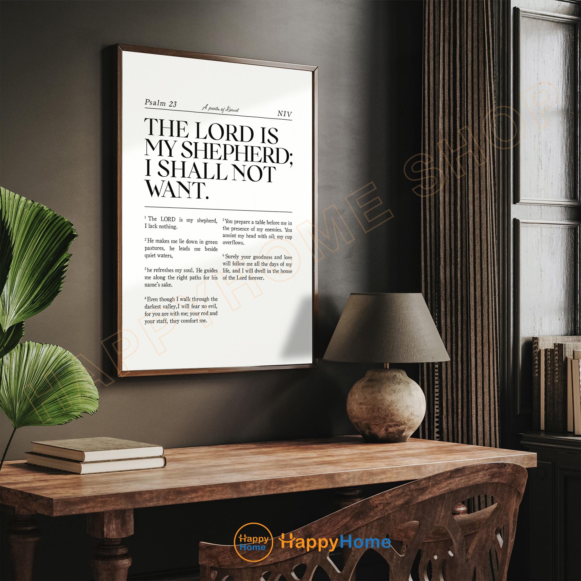 Psalm 23 Bible Verse Wall Art the Lord is My Shepherd Scripture Sign ...