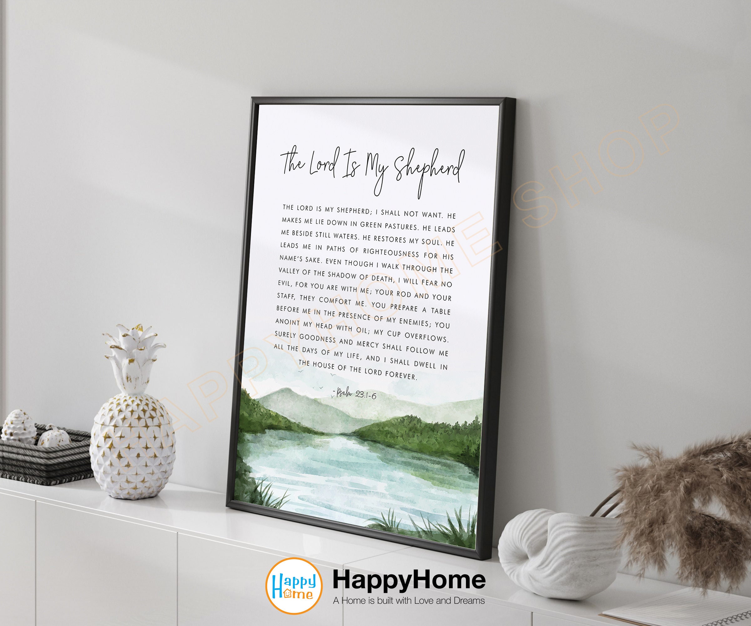 Psalm 23 ESV the Lord is My Shepherd Bible Verse Wall Art Scripture ...