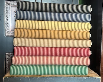 Dunroven House Striped Homespun Fabric by the yard