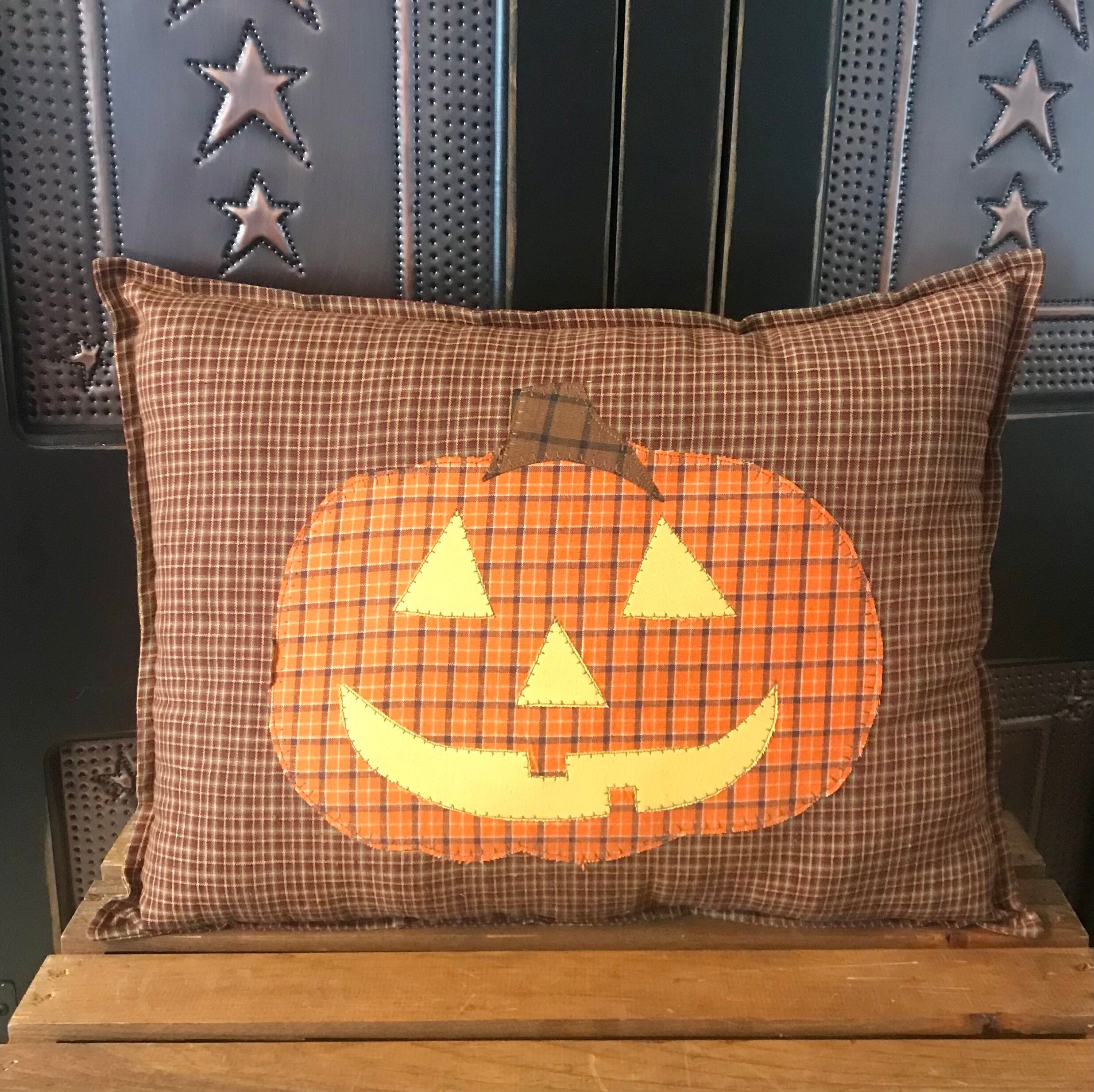 Primitive Jack O' Lantern Pillow, Pumpkin Pillow, Halloween Pillow - Etsy