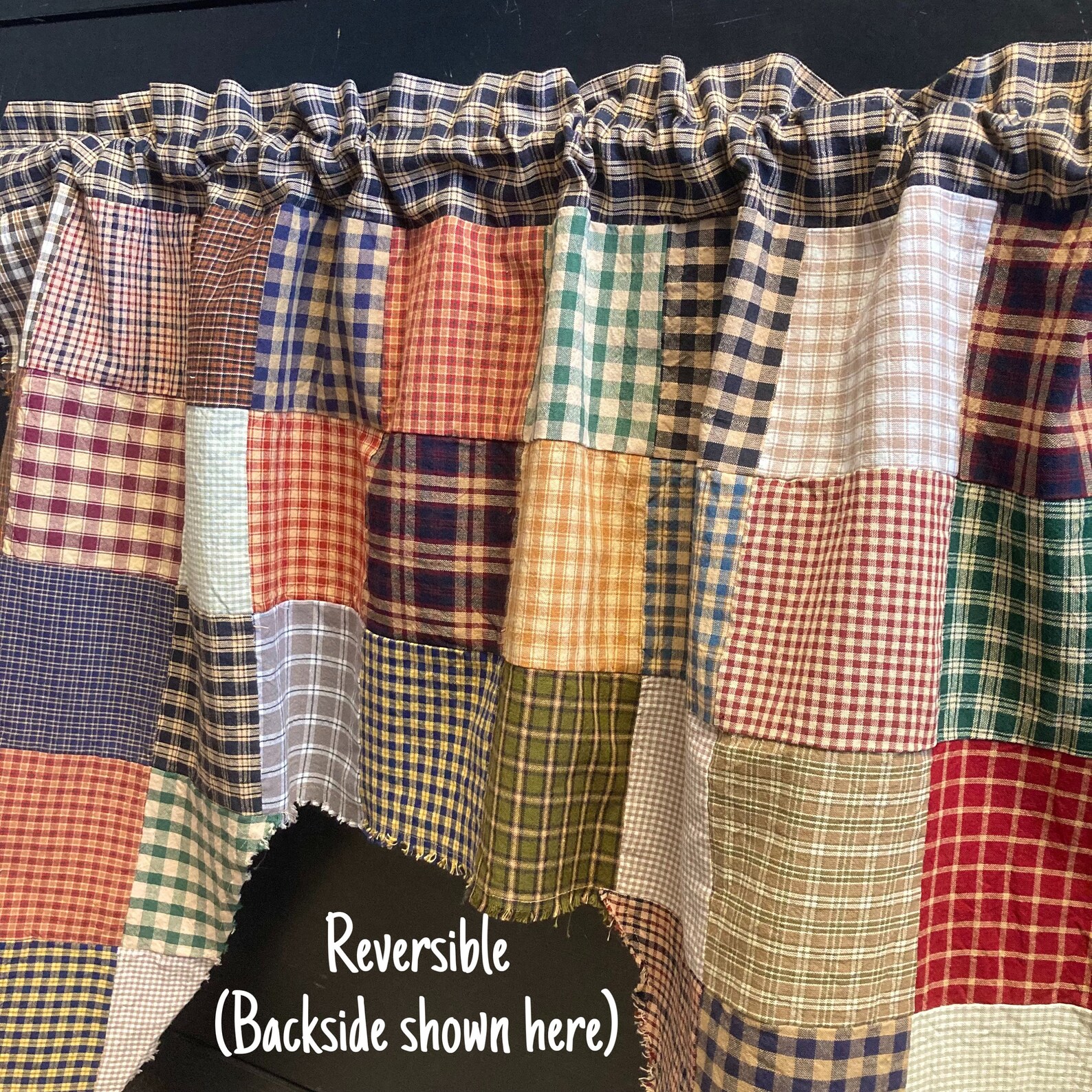 Primitive Rag Swag Valance Multicolor Etsy