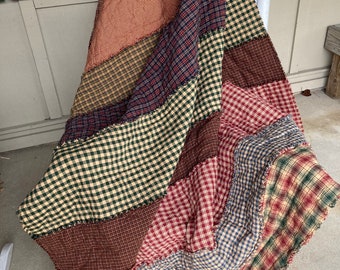 Primitive Rag Strip Quilt