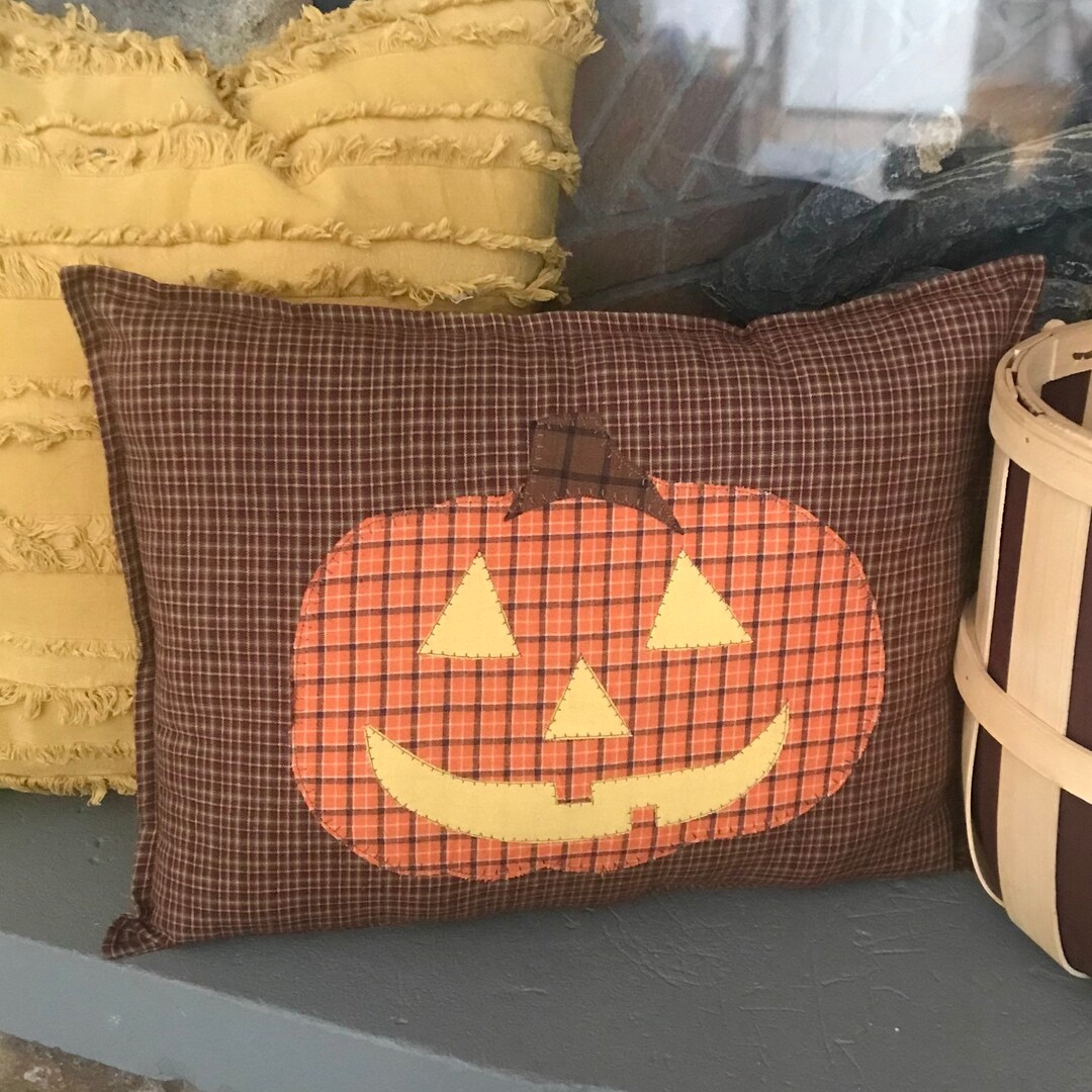 Primitive Jack O' Lantern Pillow, Pumpkin Pillow, Halloween Pillow - Etsy