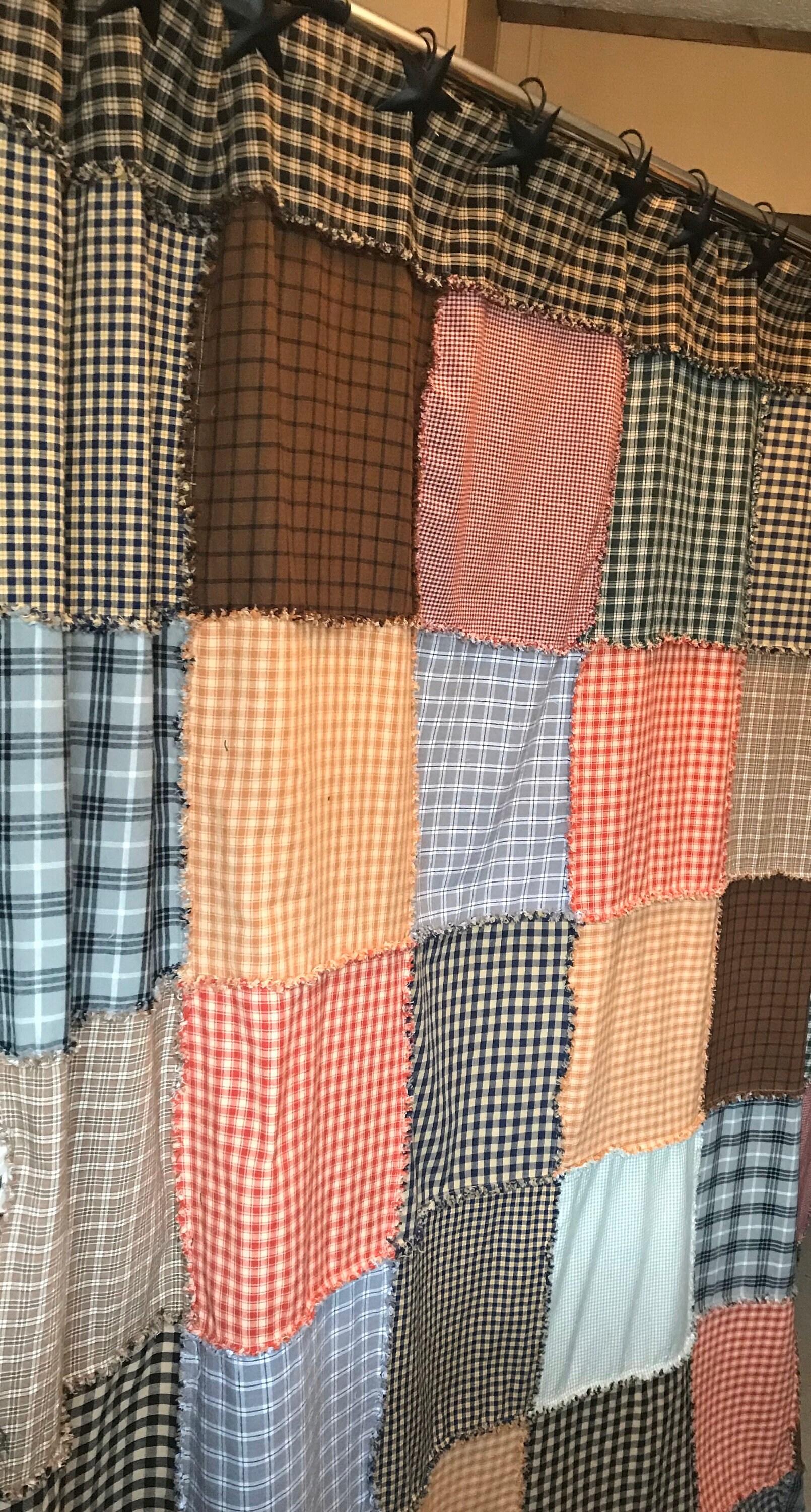 Primitive Rag Shower Curtain - Etsy